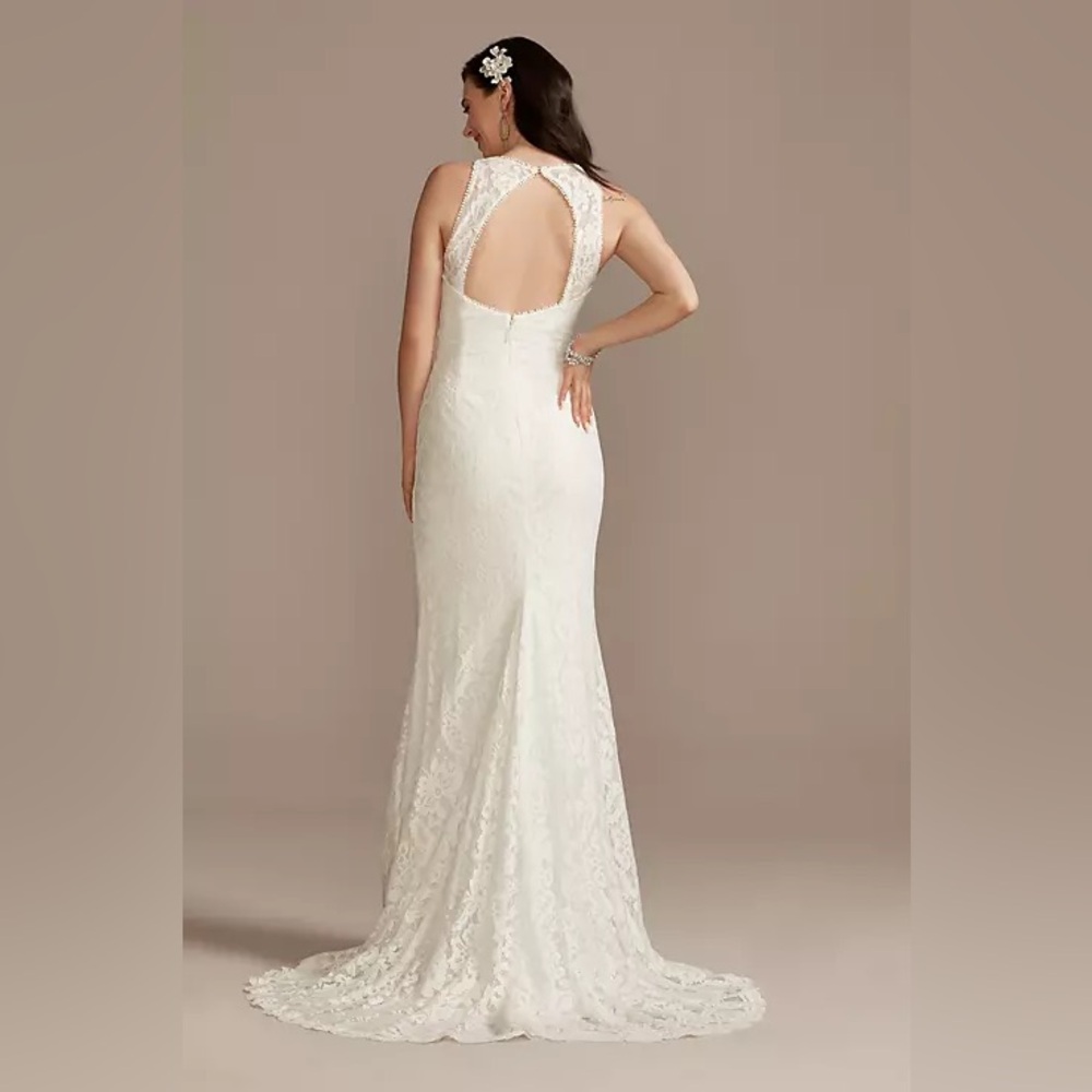Brand new lace, sheath wedding dress